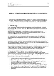 Einfluss von WÃ¤rmebrÃ¼ckenwirkungen bei VIP ... - VIP-Bau