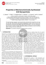 Properties of Mechanochemically Synthesized Zns Nanoparticles