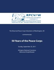 RPCVW 50th Anniversary Event Program - National Peace Corps ...