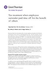 Tax treatment when employees surrender paid time ... - Grant Thornton