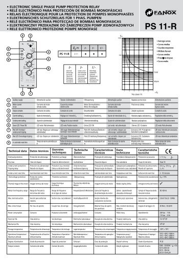 Relay Pump Single-Phase PS11-R Instructions - Fanox