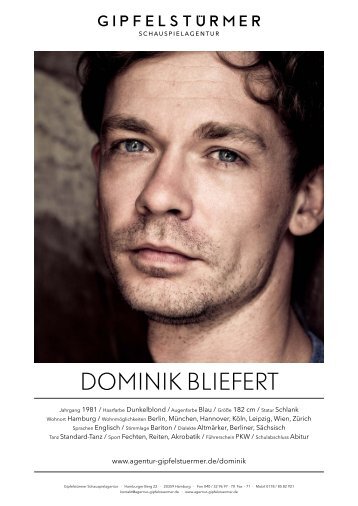 Dominik Bliefert - Schauspielagentur Gipfelstürmer