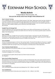 Weekly Bulletin - Edenham High School