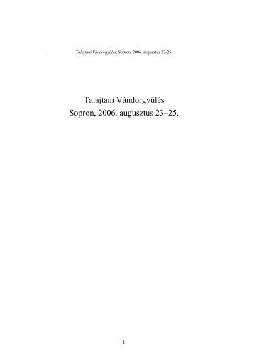 Itt - Magyar Talajtani Társaság