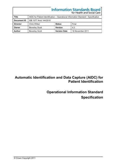 Automatic Identification and Data Capture (AIDC) - Information ...