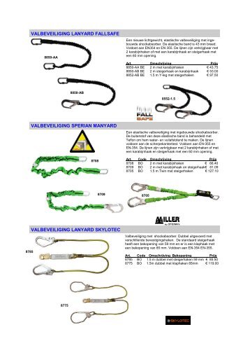 VALBEVEILIGING LANYARD SKYLOTEC ... - Safety Green BV