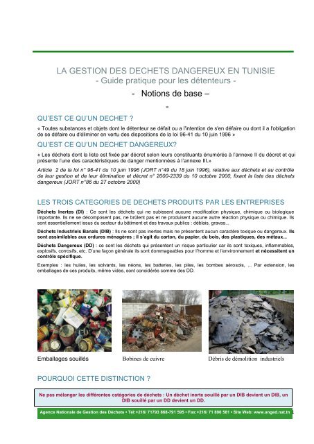 Guide pratique sur la gestion des dÃ©chets industriels et - Anged