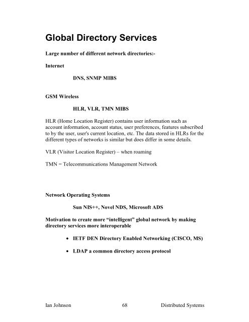 Naming, Trading, Directory and Discovery Services (CDK â chap.9)