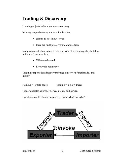 Naming, Trading, Directory and Discovery Services (CDK â chap.9)