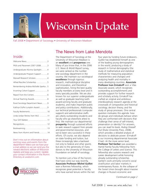 Wisconsin Update - Wisconsin Alumni Association