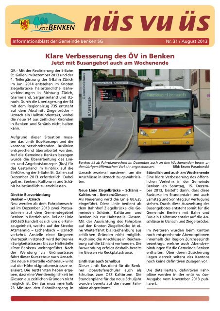 nÃ¼s vu Ã¼s Nr. 31 (Aug 2013) [PDF, 2.00 MB] - Benken