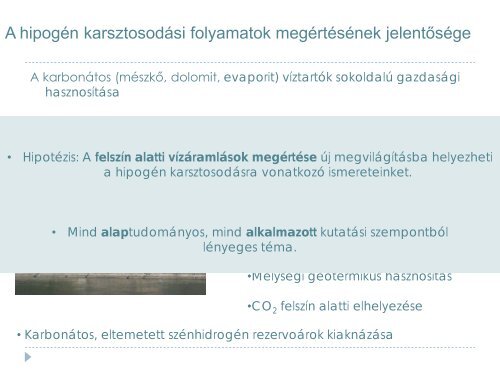 hipogén barlangok - Eötvös Loránd Tudományegyetem