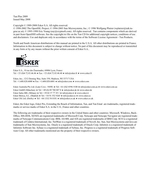 Tun SQL â Data Access - Esker