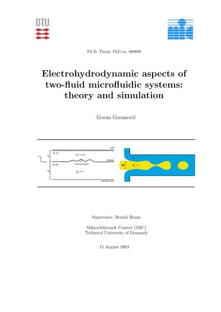 Electrohydrodynamic aspects of two-fluid microfluidic systems ...