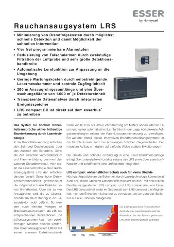 Rauchansaugsystem LRS (PDF) - Effexx