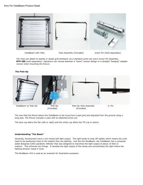 Kino Flo VistaBeam Product Detail - Video Cine Import