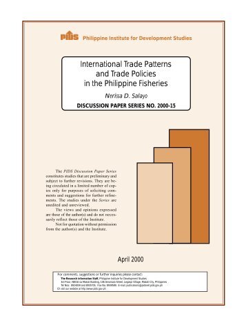 International Trade Patterns and Trade Policies in the Philippine ...