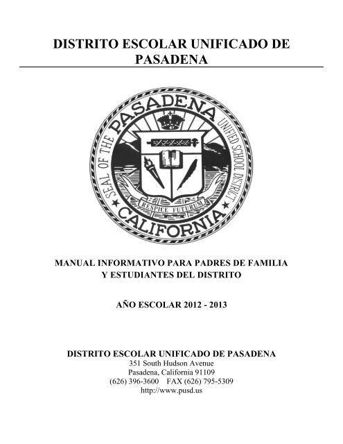 distrito escolar unificado de pasadena - Pasadena Unified School ...