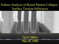 Failure Analysis of Resist Pattern Collapse: Surface Tension ...
