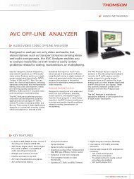 AVC OFF-LINE ANALYZER - Thomson Video Networks