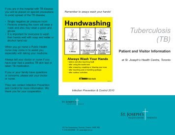 Brochure: Tuberculosis (TB) - St. Joseph's Health Centre Toronto