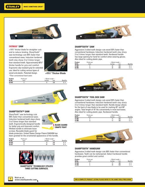 Stanley Hand Tools Catalog - Cutting Tools - Termoenergetik plus ...