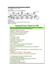 Suggested Project Themes for 2007 - Laois education Centre