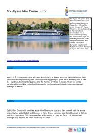 MY Alyssa Nile Cruise Luxor  - Memphis Tours