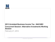 2013 Unrelated Business Income Tax - NACUBO Concurrent Session