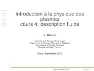 Introduction Ã  la physique des plasmas cours 4: description fluide