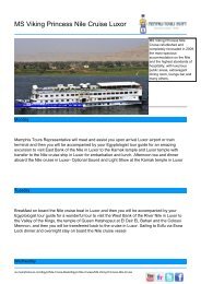 MS Viking Princess Nile Cruise Luxor  - Memphis Tours