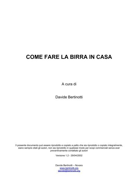 COME FARE LA BIRRA IN CASA