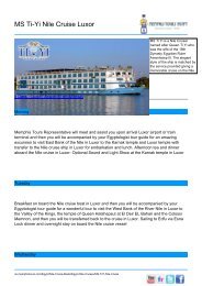 MS Ti-Yi Nile Cruise Luxor  - Memphis Tours