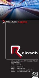 Individuelle Logistik - Reinsch Speditions