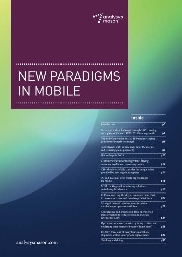 New Paradigms in Mobile - Analysys Mason