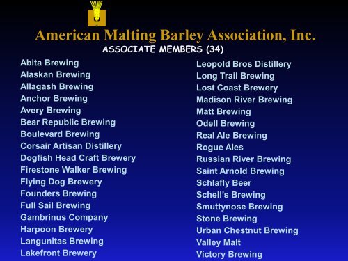 American Malting Barley Association, Inc. - Brewing And Malting ...