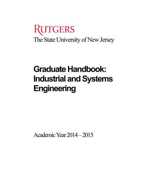 Handbook - Department of Industrial and Systems Engineering
