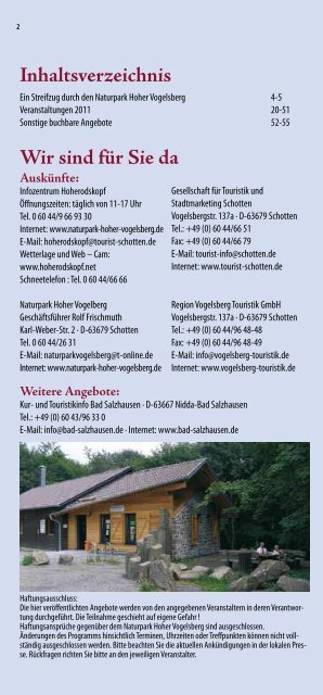 Natur und Kultur Veranstaltungen 2011 - Vogelsberg Touristik