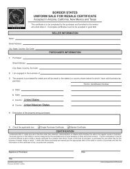 border states uniform sale for resale certificate - Arizona Department ...