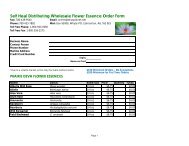 Flower Essence & Products Order Form (PDF) - Self Heal Distributing