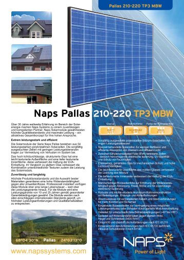 Naps Pallas 210-220 TP3 MBW - Reimann Solar GmbH