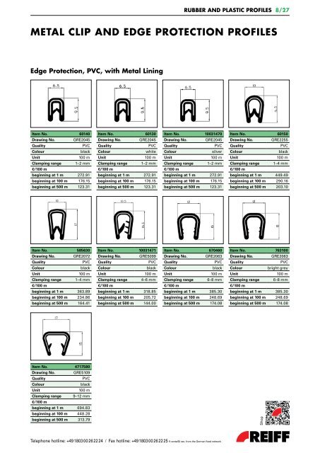 dRawing pRofiles - REIFF Technische Produkte