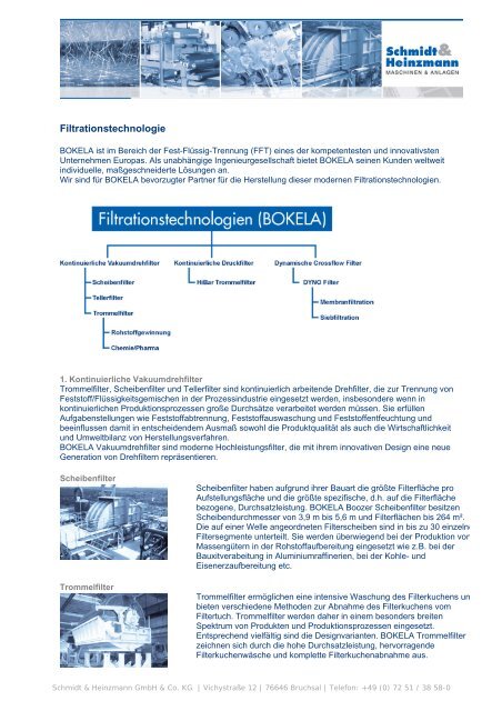 Filtrationstechnologie - Schmidt & Heinzmann GmbH & Co. KG