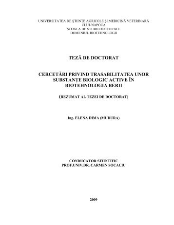 Rezumat _romana_ Elena Mudura - USAMV Cluj-Napoca