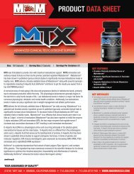 Download the MTX Product Data Sheet - Max Muscle