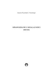 SPRAWOZDANIE Z DZIAÅALNOÅCI - Instytut Psychiatrii i Neurologii