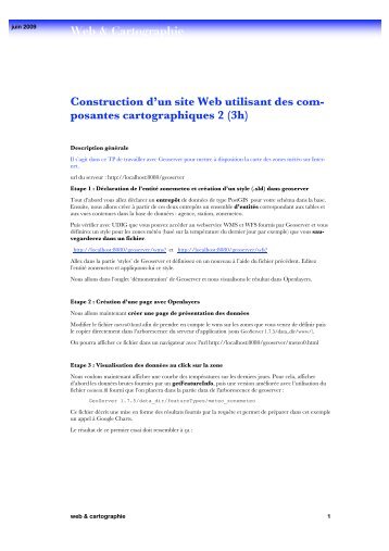 Web & Cartographie Construction d'un site Web utilisant des com ...