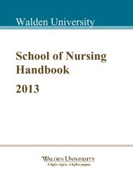 School of Nursing handbook - Writing Center - Walden University