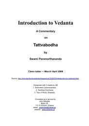 Introduction to Vedanta â A Commentary on Tattvabodha