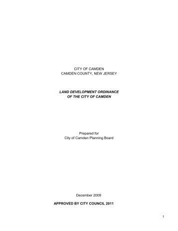 Zoning Ordinance - City of Camden